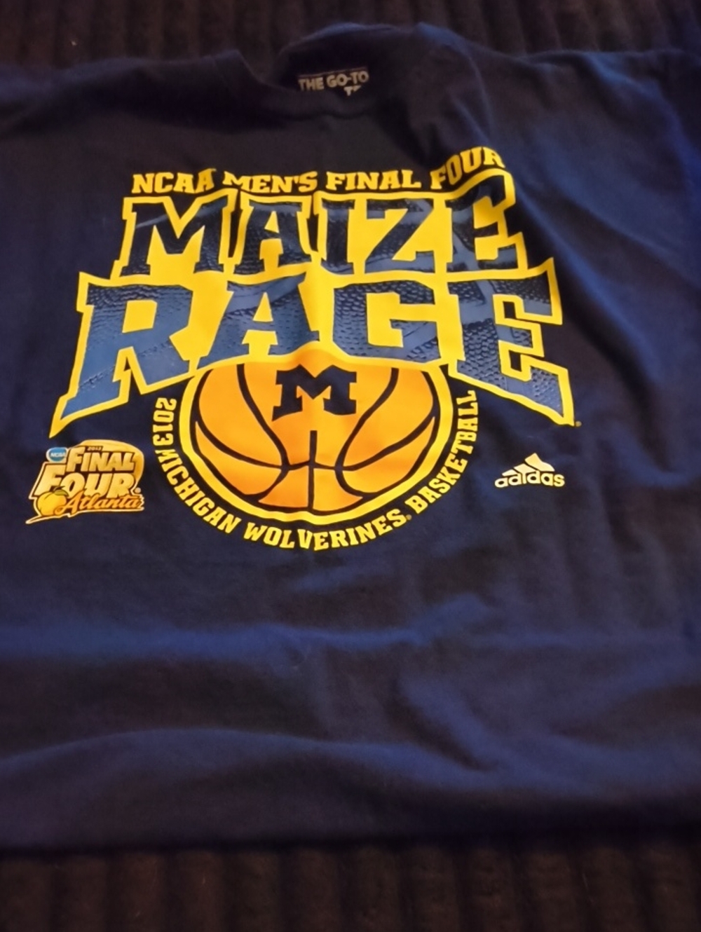 adidas Navy and Yellow Maize Rage Graphic Tee